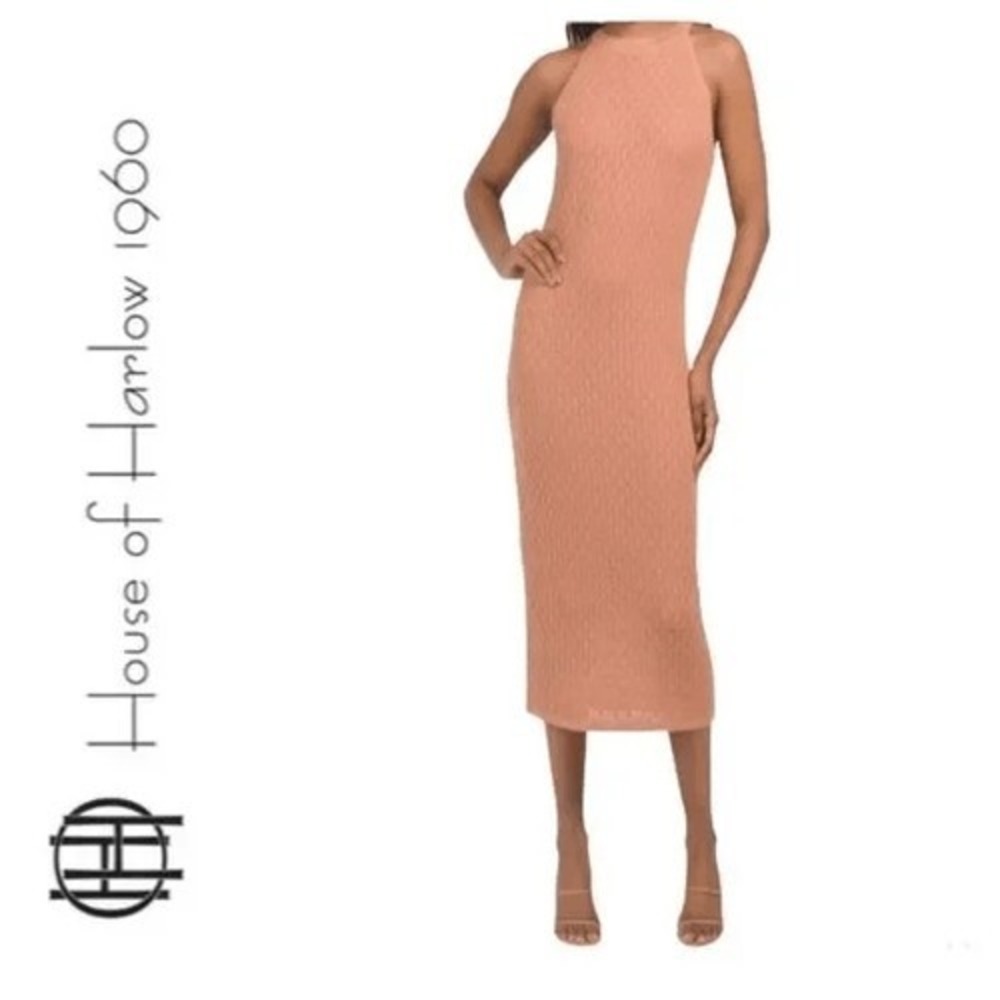 House of Harlow 1960 Rust Knit Midi Dress M Feminine